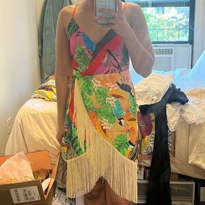 Farm Rio Fringe Wrap Dress
